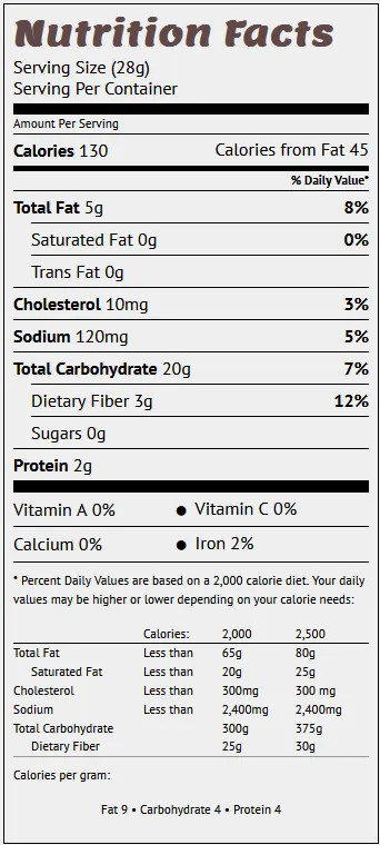 cheddar non gmo nutrition facts